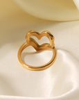 18K Gold Plated Heart-Shaped Ring