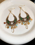 Rhinestone Resin Alloy Dangle Earrings