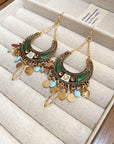 Rhinestone Resin Alloy Dangle Earrings