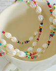 Freshwater Pearl Titanium Steel Bead Necklace