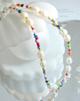 Freshwater Pearl Titanium Steel Bead Necklace