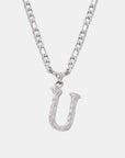 Titanium Steel Letter Pendant Necklace