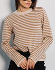 Striped Round Neck Long Sleeve Sweater