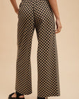 Annie Wear Drawstring Checkered Wide Leg Pants