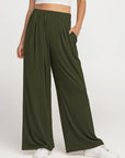 Elastic Waist Wide Leg Pants