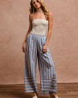 BiBi Striped Wide Leg Pants with Pockets