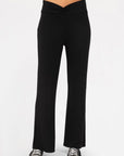 Mono B Cross Pleat Flare Pants