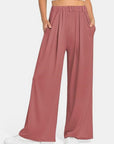 Elastic Waist Wide Leg Pants