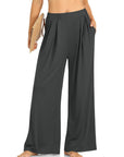 Elastic Waist Wide Leg Pants