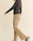 Davi & Dani Elastic Waist Knit Flare Pants