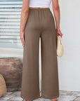 Elastic Waist Wide Leg Pants