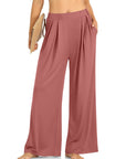 Elastic Waist Wide Leg Pants