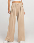 Elastic Waist Wide Leg Pants