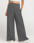 Elastic Waist Wide Leg Pants