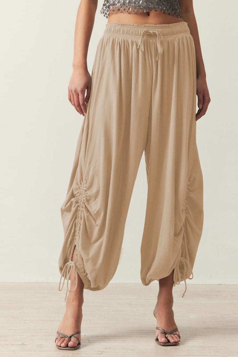 Drawstring Ruched Pants