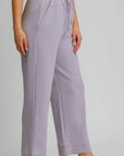 Umgee Drawstring Elastic Waist Wide Leg Pants