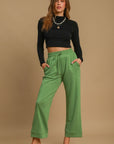 Umgee Drawstring Wide Leg Pants with Pockets