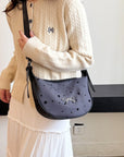 Polyester Printed Adjustable Strap Crossbody Bag