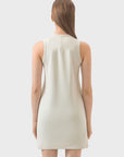 Beige Round Neck Sleeveless Active Dress