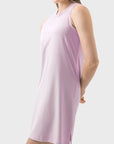 Lavender Round Neck Sleeveless Active Dress