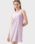 Lavender Round Neck Sleeveless Active Dress