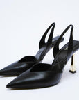 PU Leather Point Toe Stiletto Heel Pumps