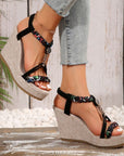 Braided Strap Wedge Sandals