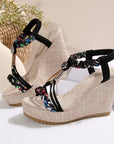 Braided Strap Wedge Sandals