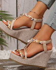 Braided Strap Wedge Sandals