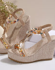 Braided Strap Wedge Sandals