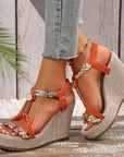 Braided Strap Wedge Sandals