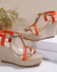 Braided Strap Wedge Sandals