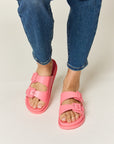 Light Gray Legend Double Buckle Open Toe Sandals