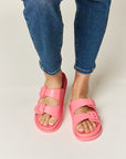 Light Gray Legend Double Buckle Open Toe Sandals