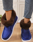 Faux Fur Suede Round Toe Sneakers