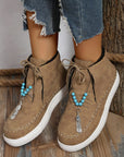 Tied Bead Trim Platform Sneakers