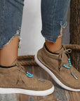 Tied Bead Trim Platform Sneakers