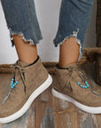 Tied Bead Trim Platform Sneakers