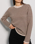 Striped Round Neck Long Sleeve Sweater