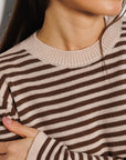 Striped Round Neck Long Sleeve Sweater