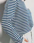 Striped Round Neck Long Sleeve Sweater