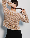 Striped Round Neck Long Sleeve Sweater