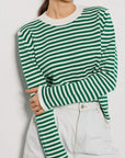 Striped Round Neck Long Sleeve Sweater