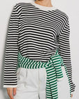 Striped Round Neck Long Sleeve Sweater