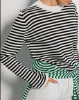 Striped Round Neck Long Sleeve Sweater