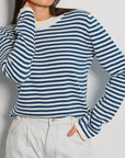 Striped Round Neck Long Sleeve Sweater