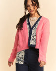 Davi & Dani Open Front Drop Shoulder Cardigan