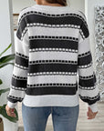 Heart Round Neck Long Sleeve Sweater