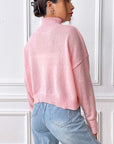 Heart Turtleneck Long Sleeve Sweater