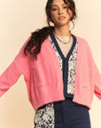 Davi & Dani Open Front Drop Shoulder Cardigan